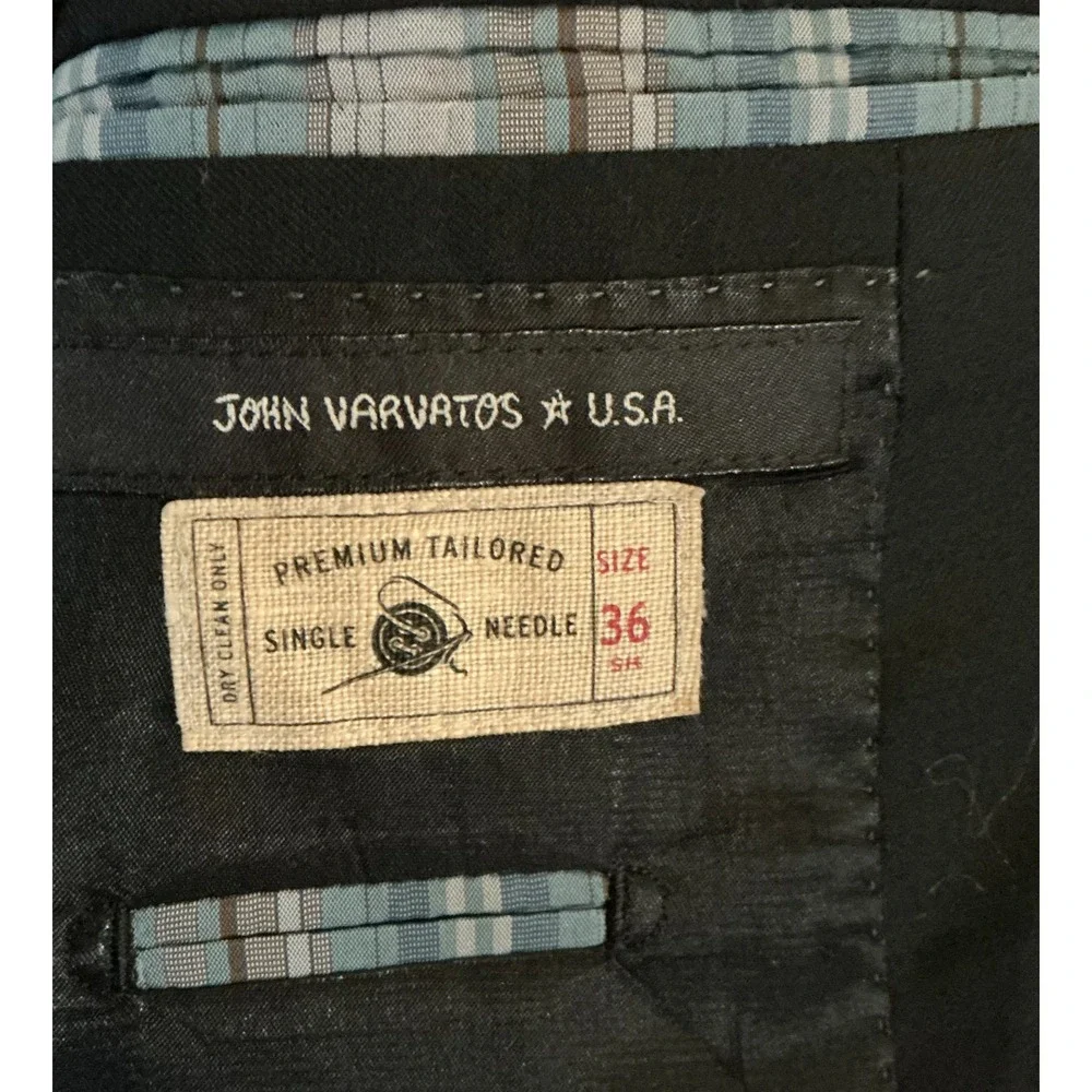 John Varvatos Mens 36 Black Wool Cashmere Blazer Sport Coat Made Canada‎